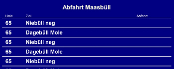 Anzeige Abfahrten Maasbüll